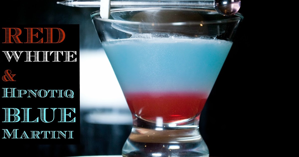Red, White & Hpnotiq Blue Martini