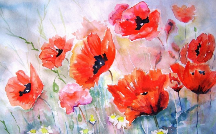 Kolay Suluboya Calismasi Easy Watercolor Painting Youtube