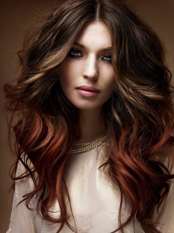 Chocolate Brown Hair with Red Highlights
