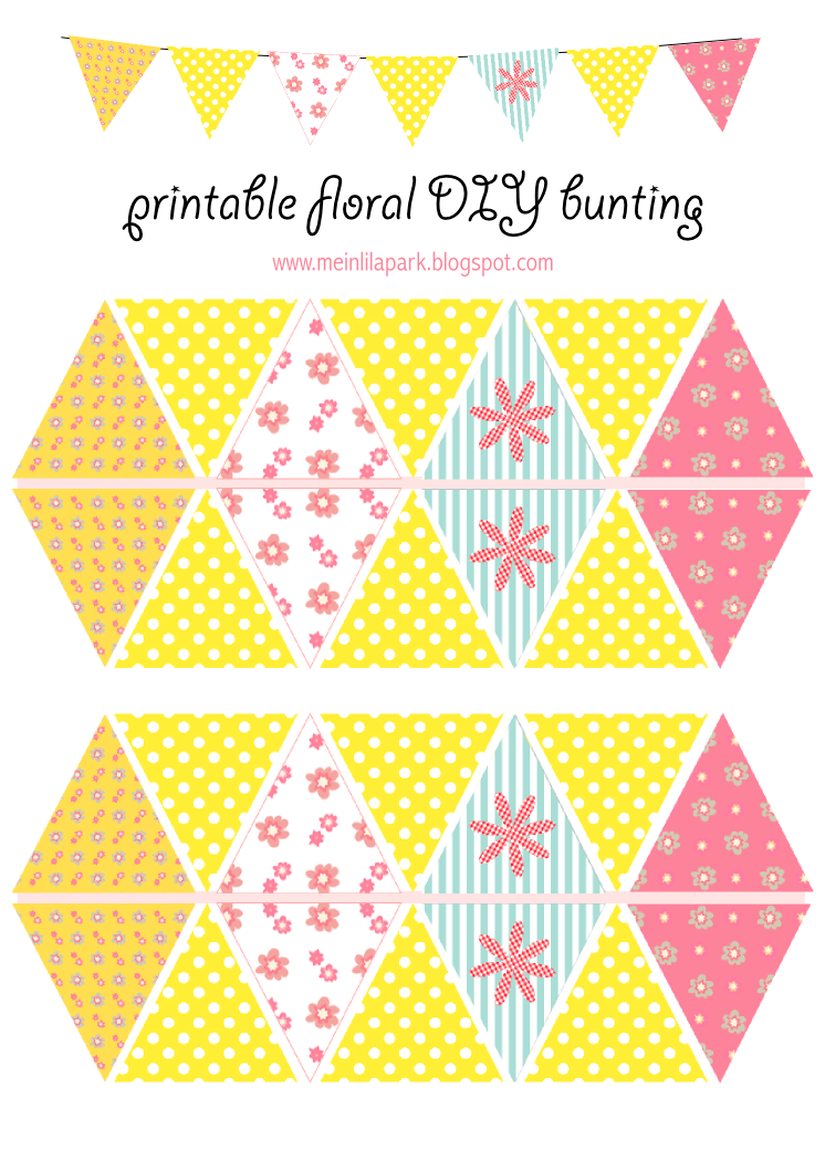 Free Printable Floral DIY Bunting Ausdruckbare Girlande Freebie