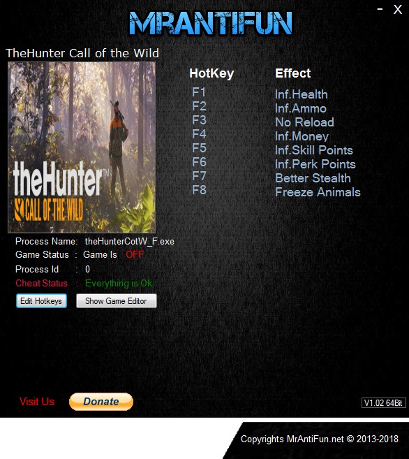 theHunter: Call of the Wild v1.23 Can,Mermi,Para Hilesi 2018