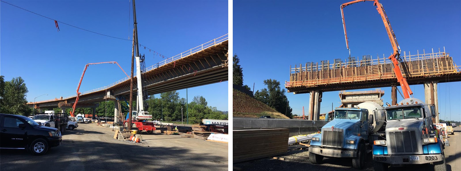 crews poured concrete at two locations as part of ongoing construction of the i 405 sr 167 interchange direct connector ramp crews poured concrete at two locations as part of ongoing construction of the i 405 sr 167 interchange direct connector ramp
