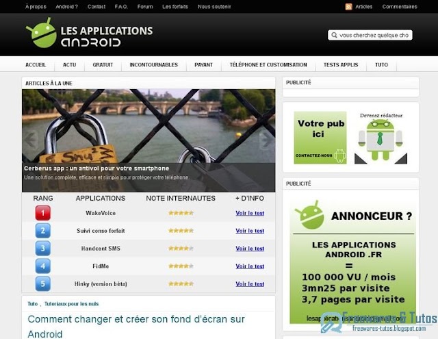 Le site du jour : Les Applications Android.fr