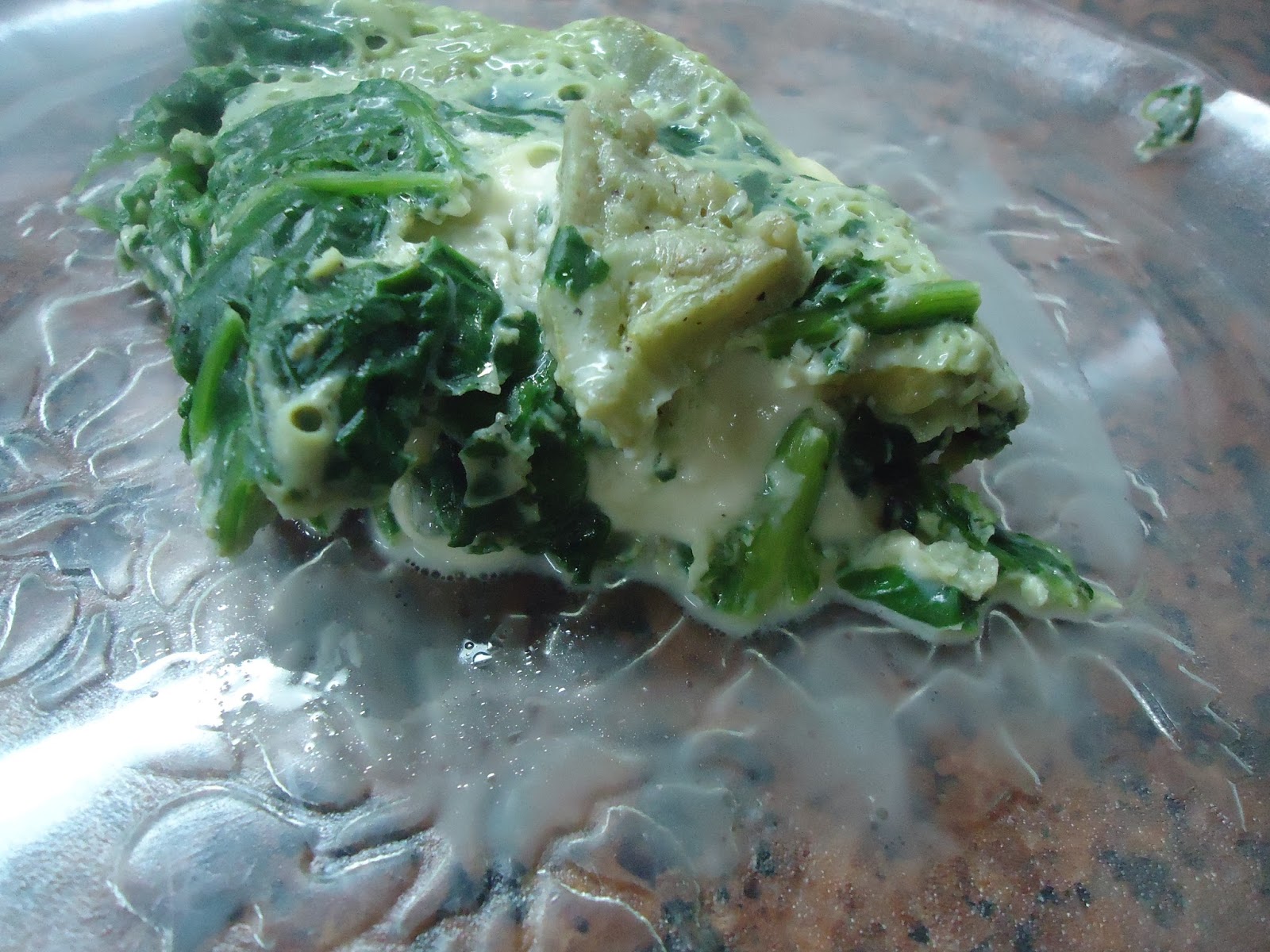 Cocino por amor Tortilla de espinaca y berenjena en microondas