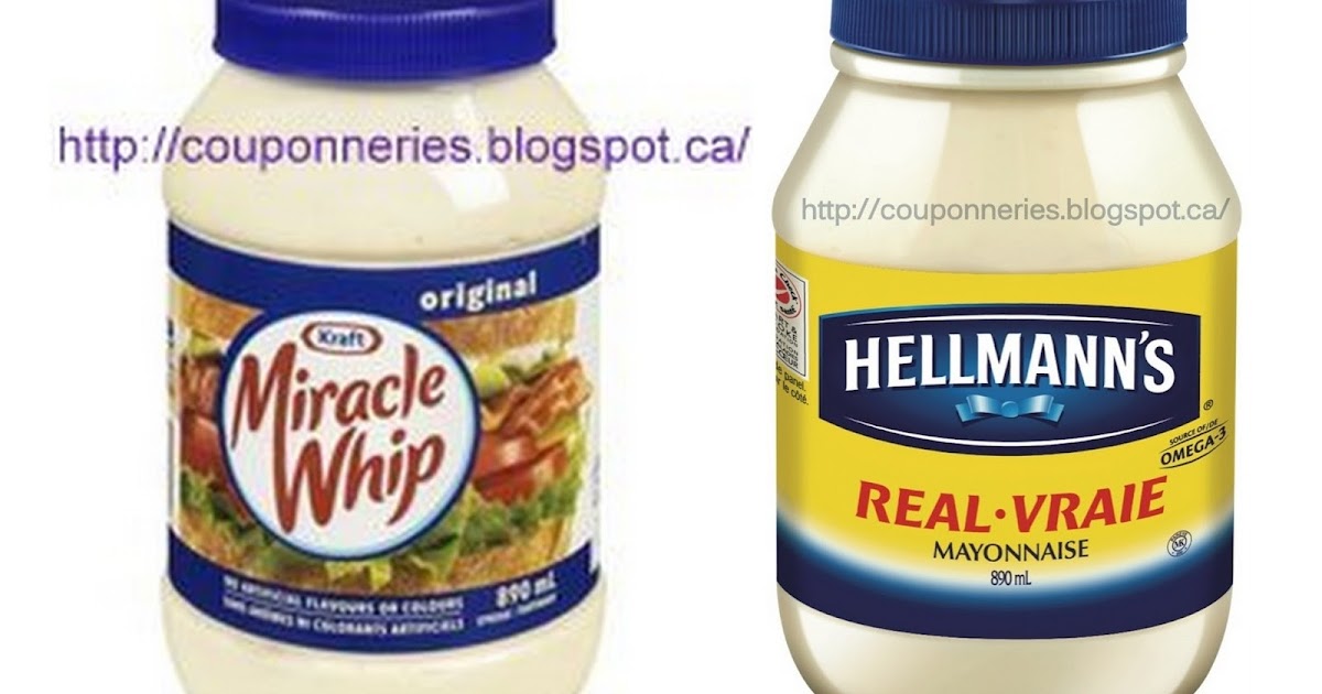 Coupons et Circulaires 3,99 Mayonnaise HELLMANN'S ou MIRACLE WHIP Gros Format