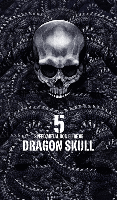 Speed metal bone fire Dragon skull 05