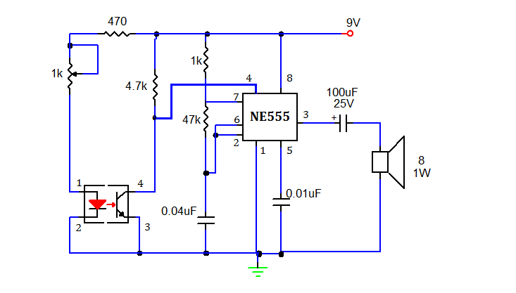 Smoke Detector Using 555 Timer