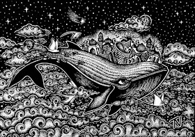 05-Surreal-Whale-Nigar-Tahmazova-Color-Plus-B&W-Animal-Ink-Drawings-www-designstack-co