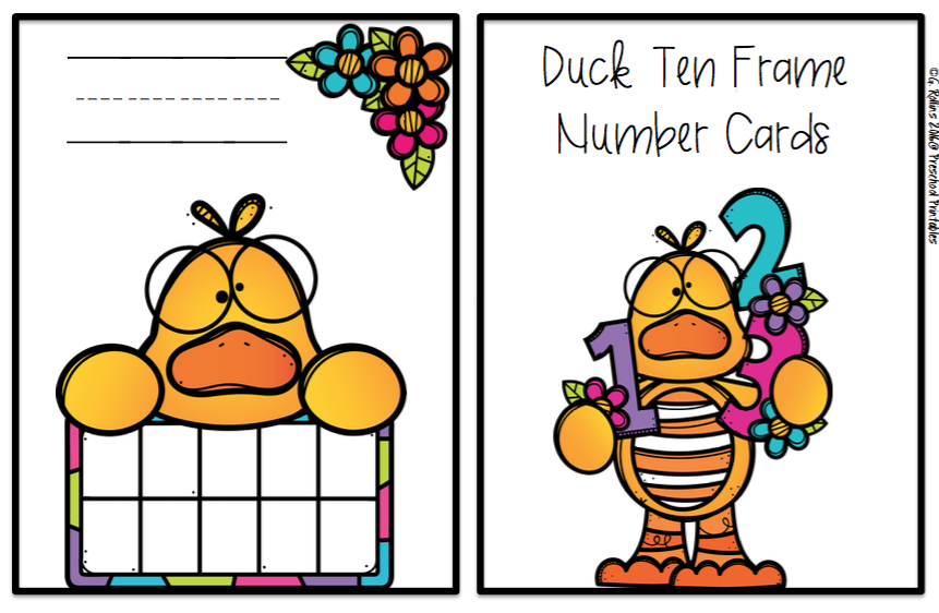 Spring 10 Frame Number Cards (5 Sets) Preschool Printables