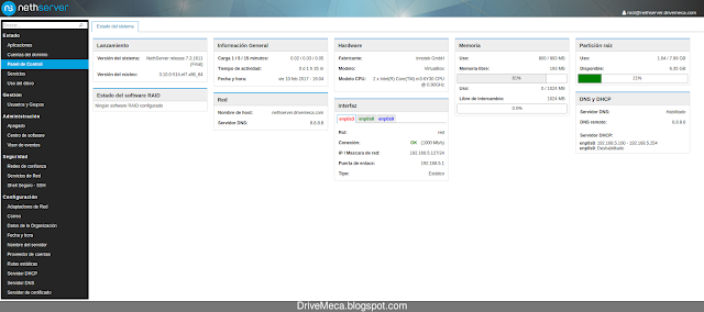 DriveMeca instalando NethServer paso a paso