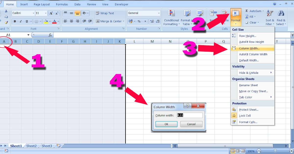 Cara Memperkecil Ukuran Kolom Pada Excel Berbagai Ukuran