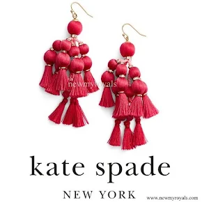 Kate Middleton wore Kate Spade Pretty Pom Tassel Drop Earrings