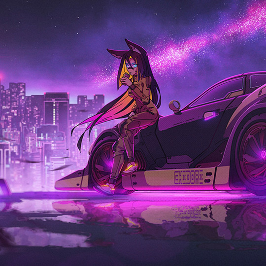 Cyberpunk Car Girl Wallpaper Engine