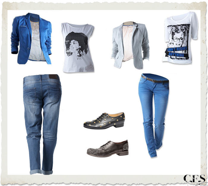 mannish denim outift