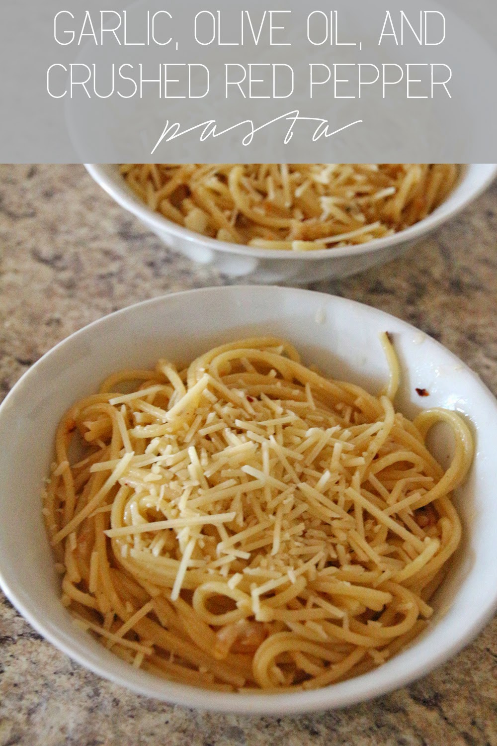 Featured Recipe | Garlic, Olive Oil, and Crushed Red Pepper Pasta from Rainstorms and Love Notes #recipe #SecretRecipeClub #pasta #meatless