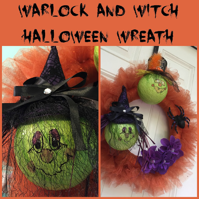surf2create: Warlock and Witch Halloween Wreath