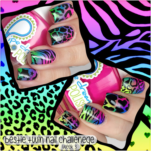 Twin Nail Challenge Lisa Frank Inspired Cdbnails