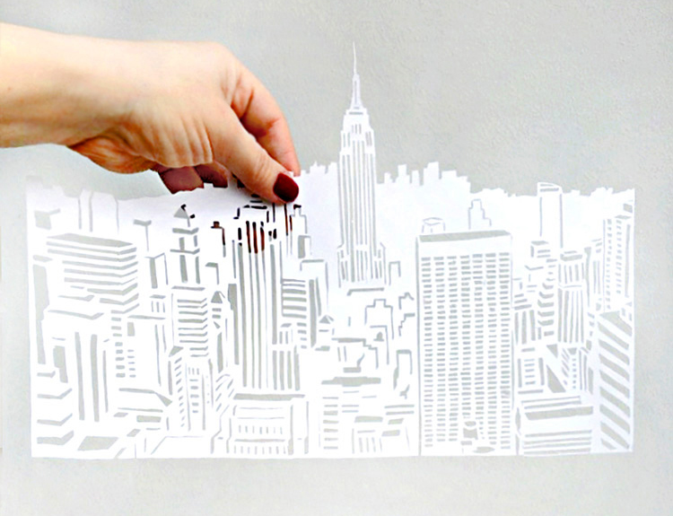 miss red fox: New York Papercut