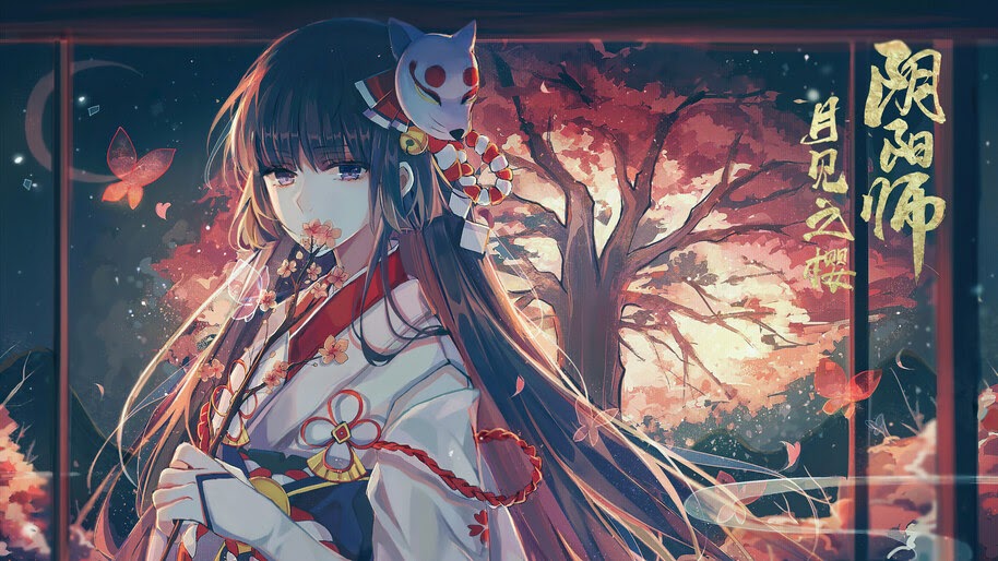 Anime, Girl, Kimono, Mask, 4K, #4.2420
