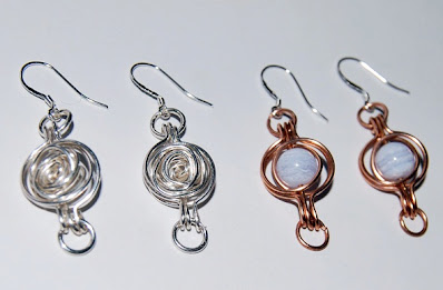 twice around the world (TAW) wire wrapped earrings