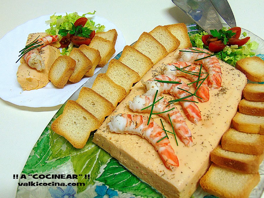 Pastel mousse de langostinos