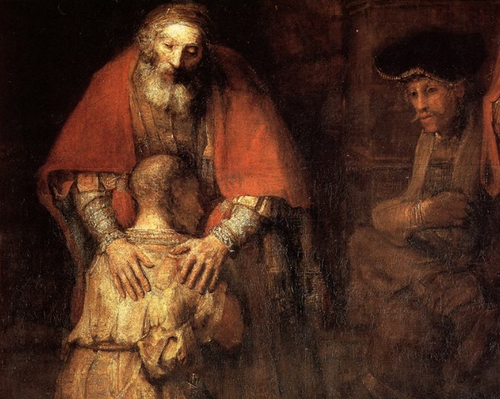 Rembrandt - Le fils prodigue (détail)
