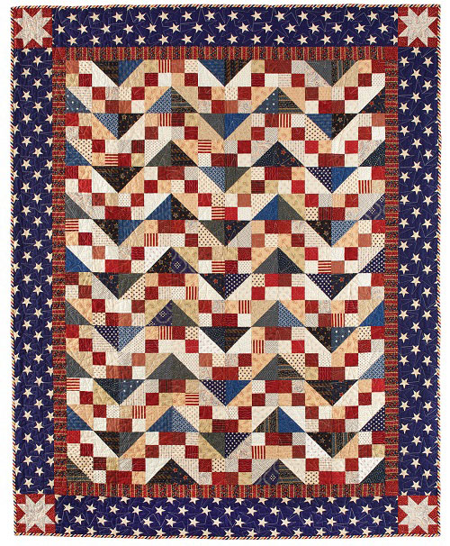 Colorful American Patchwork Quilt Pattern