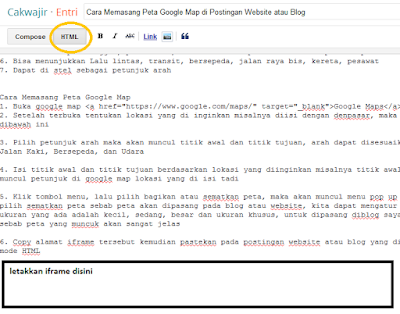 Cara Memasang Peta Google Map di Postingan Website atau Blog