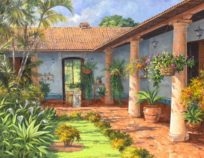 IMAGENES Y CONCEPTOS DEL ARTE MODERNO: Cuadros con casas de campo pintadas  óleo, José Boraure Lara