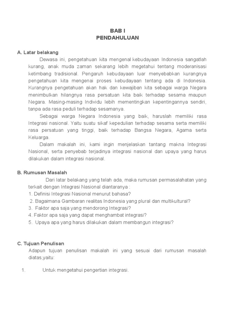 makalah integrasi nasional wood scribd indo