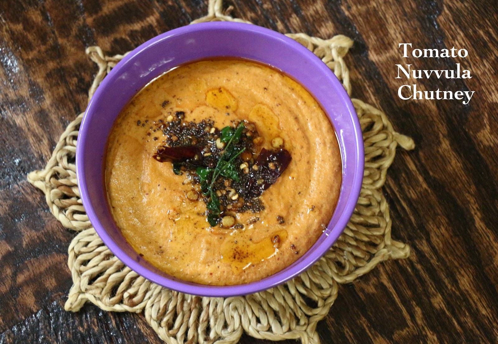 Yum! Yum! Yum! Tomato Nuvvula Pachadi Tomato Sesame Seeds Chutney