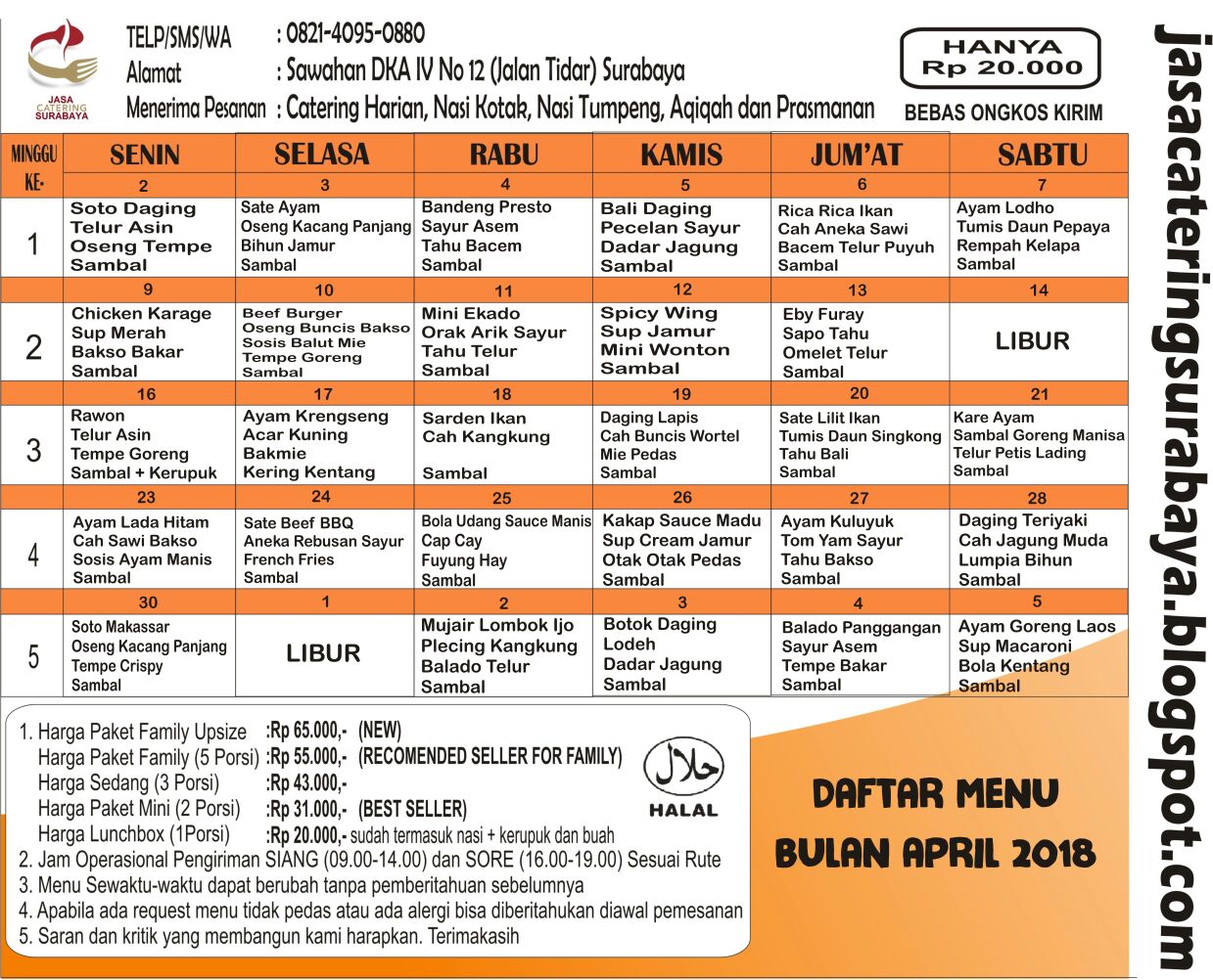 Jasa Catering Surabaya Daftar Menu Catering Harian Surabaya
