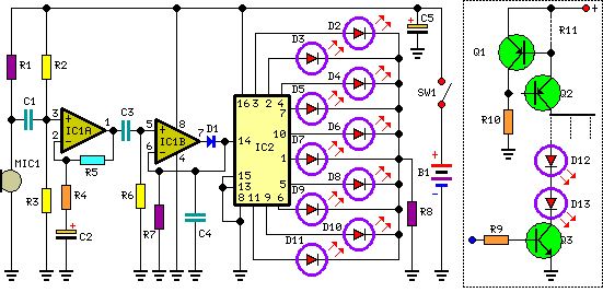 Dancing LEDs Circuit Diagram | Xtreme Circuits
