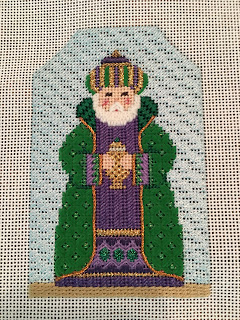 carol dupree needlepoint nativity green wiseman