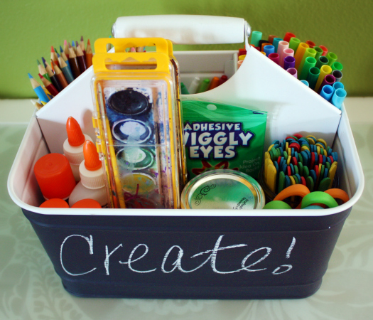 An Organized Toddler Art Caddy - Small Stuff Counts