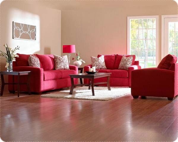 Dekorasi Ruang Tamu Sofa Merah