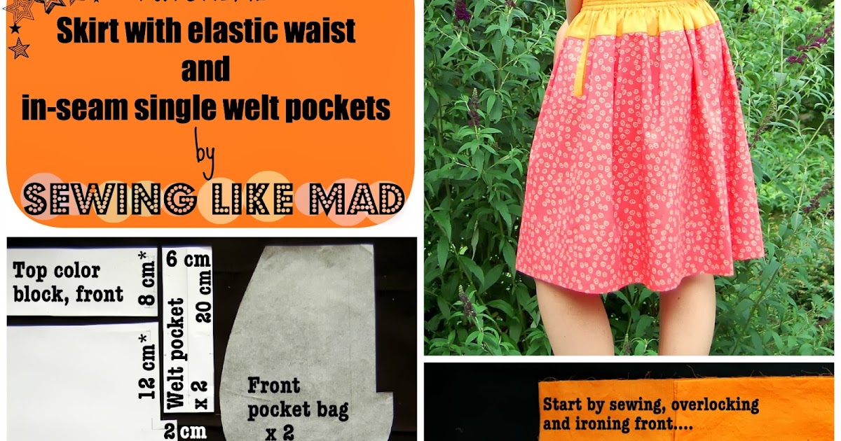 Sewing Like Mad: SONP 2013 - Elastic waist skirt with in-seam single ...