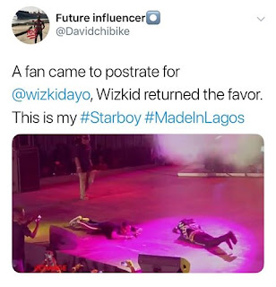 Wizkid Postrated For a Fan Who did Same Wizkid Postrated For a Fan Who did Same