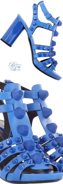 ♦Balenciaga Giant blue studded leather sandals #pantone #shoes #blue #brilliantluxury