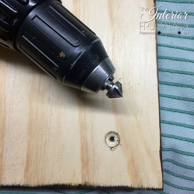 DIY Trunk Table Countersunk Holes For Legs 