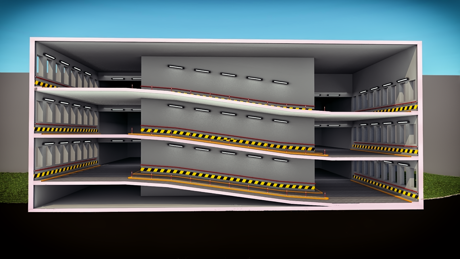 минимальный радиус рампы автостоянки. въезд в подземную парковку. проект парковки. рампы стоянок. ширина рампы для автомобилей.