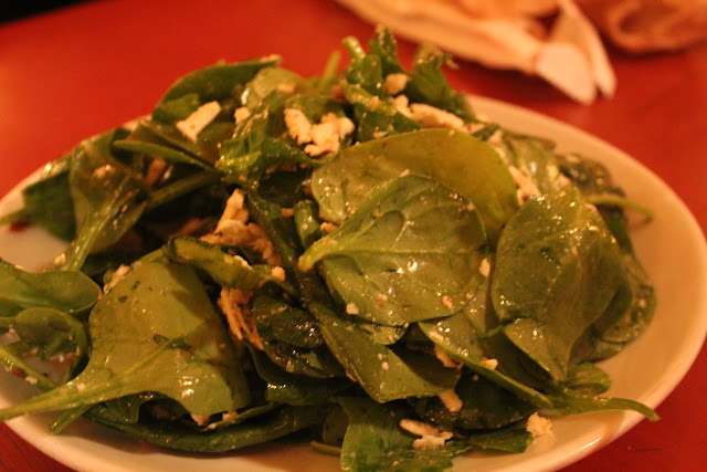 Baby spinach salad at Otto, NYC