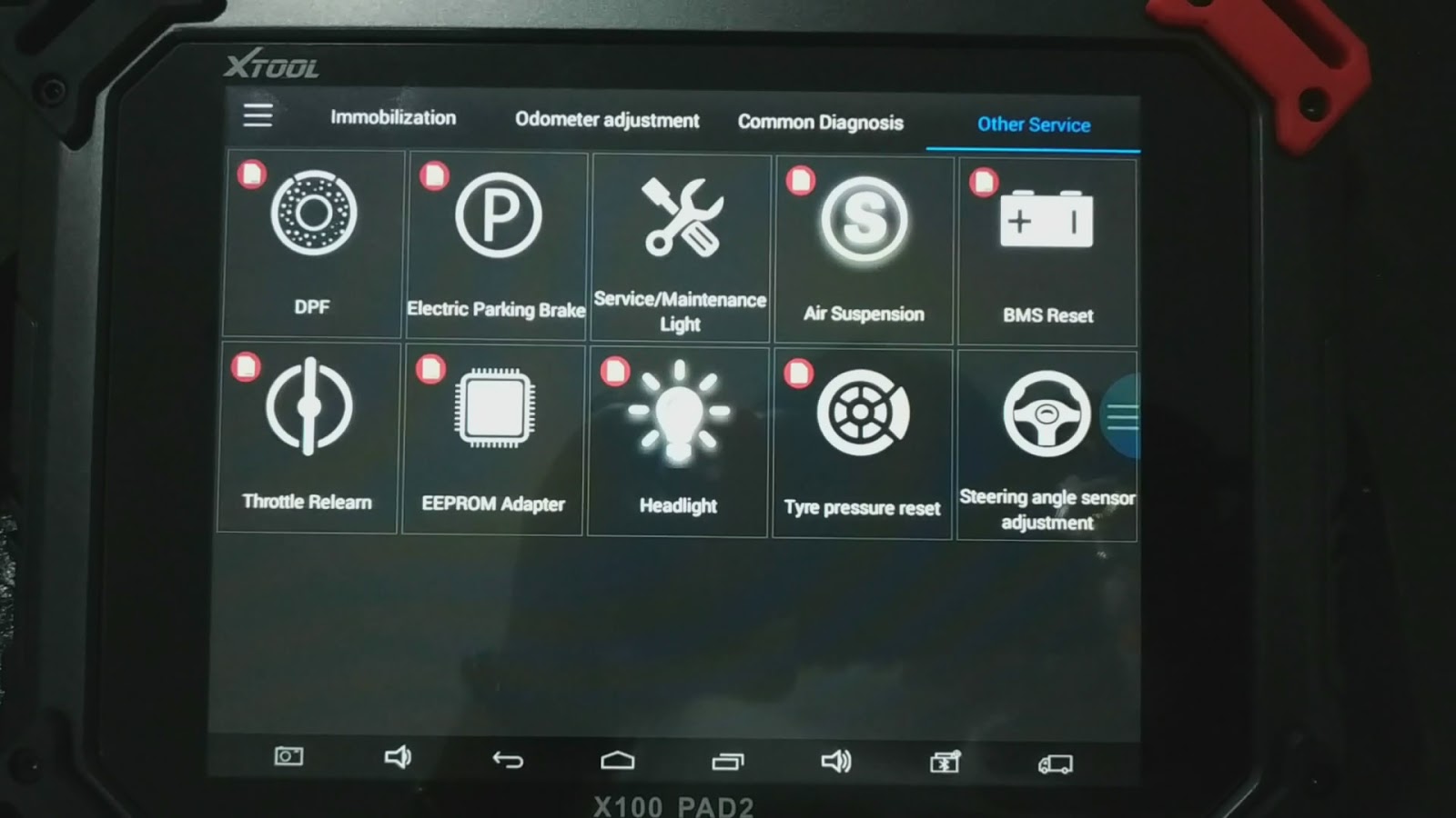 xtool x100 pad2 information with diagnosis, immo,odometer adjustment