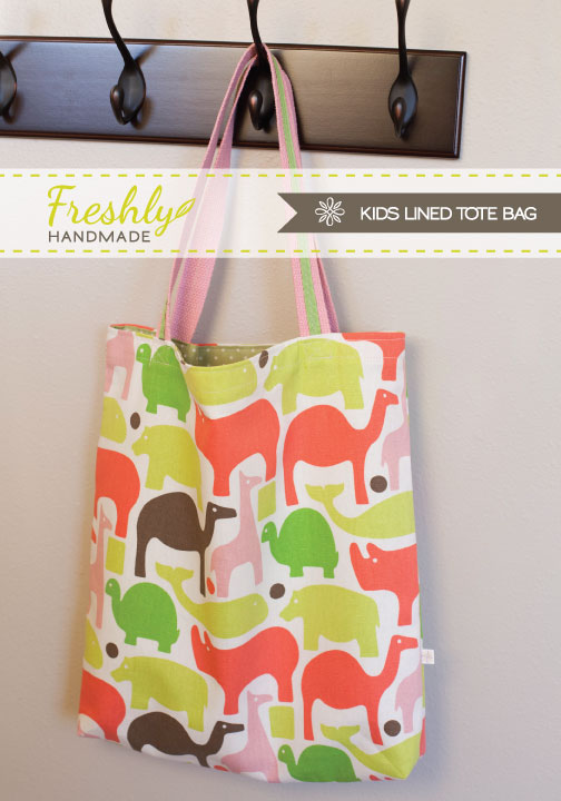 Freshly Handmade: Kids Lined Tote Bag Tutorial