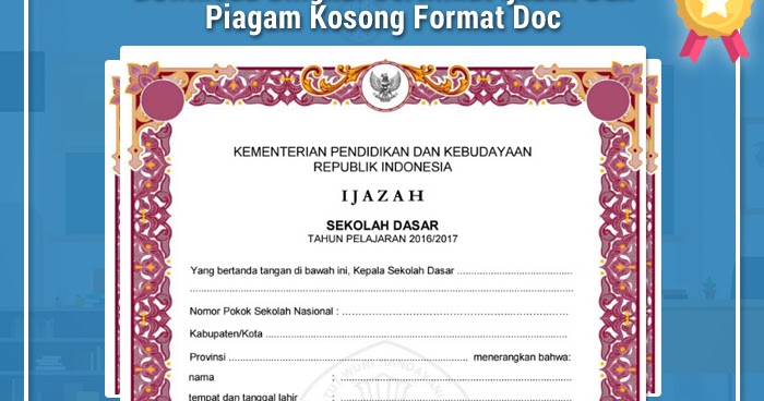 Download Bingkai Sertifikat Ijazah Dan Piagam Kosong Format Doc Operator Sekolah Net