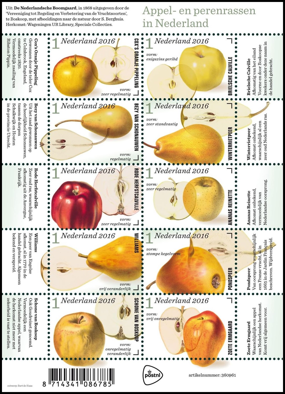 GULFMANN STAMPS WORLD NETHERLANDS Netherlands Fruits