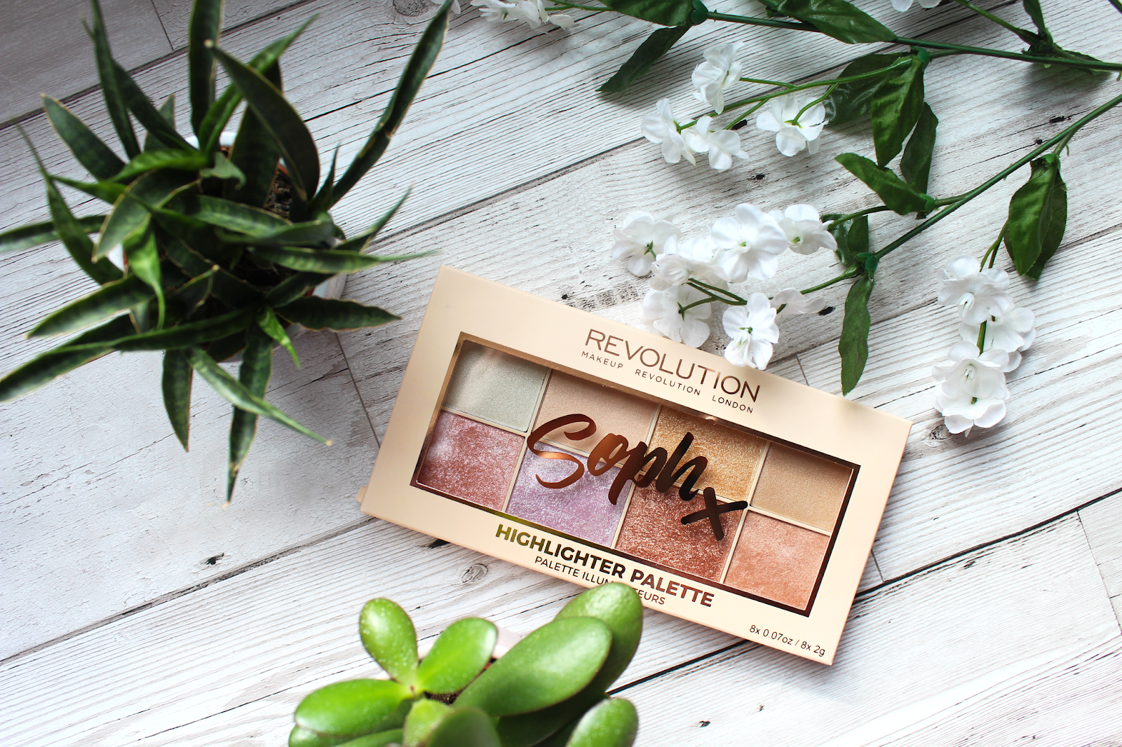 Makeup Revolution Soph X Highlighter palette swatches Lauren's Lifestyle