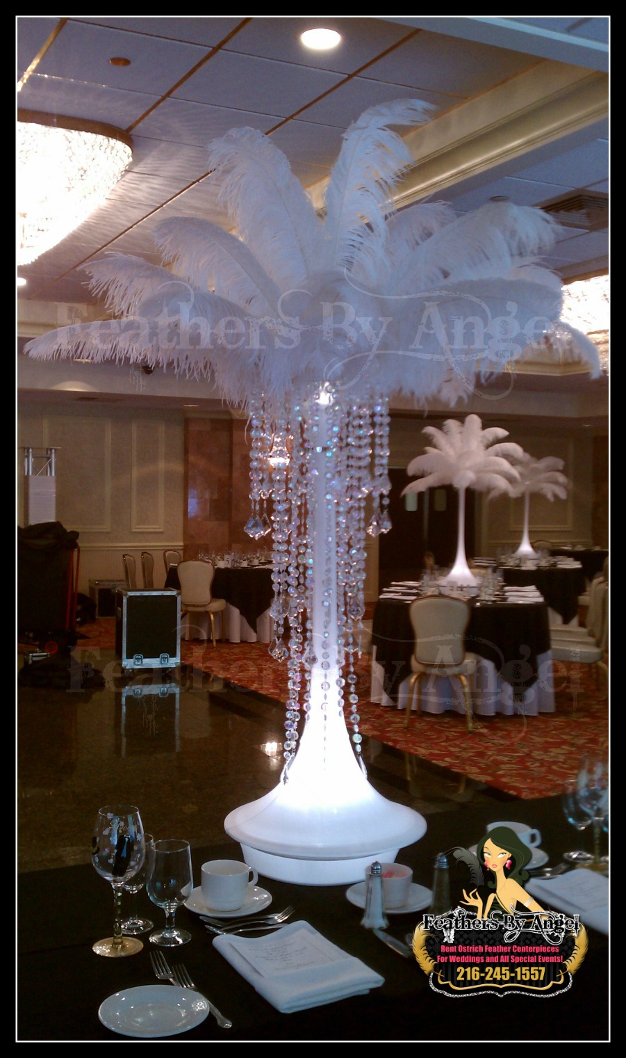 Feather Centerpieces in Cleveland Ohio Ostrich Feather Centerpiece