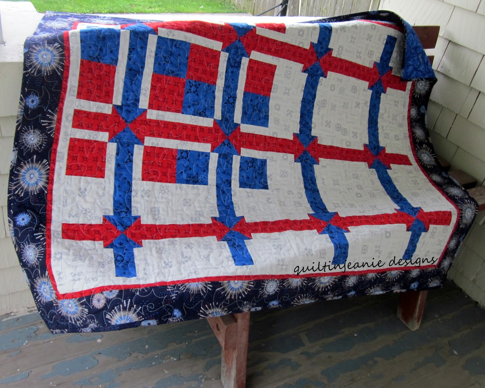 Red White and True Throw (Twin size included in the pattern.)