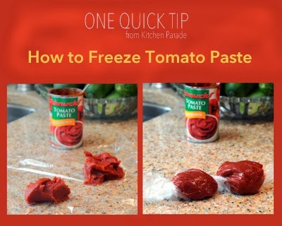 How to wrap leftover tomato paste to freeze in convenient portions.